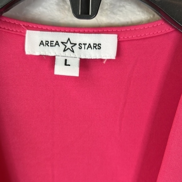 Area Stars Pink Ruched Long Sleeve Dress Size L - Picture 8 of 10